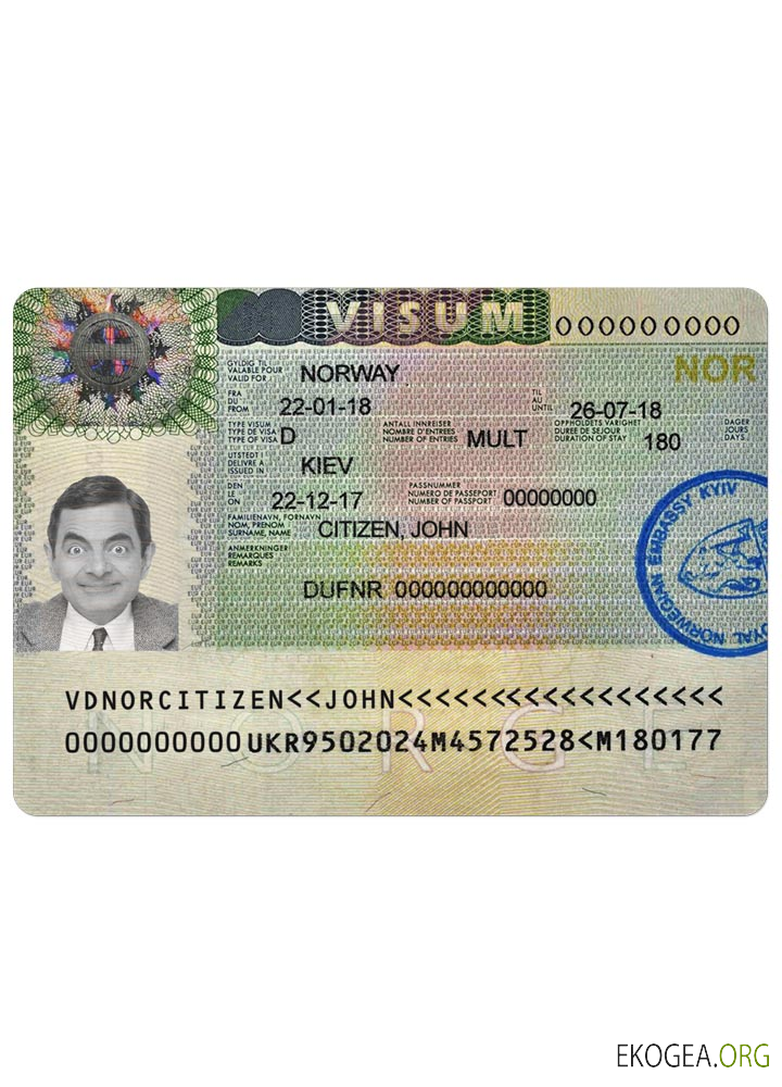 Visa NORVÈGE template